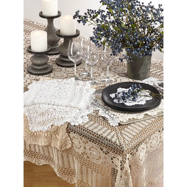 Crochet Lace Table Linens – Handmade Classic Dining Accessories