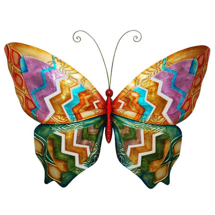 Handmade Butterfly Wall Decor – Multi-Color Capiz Shell, 18×13 in