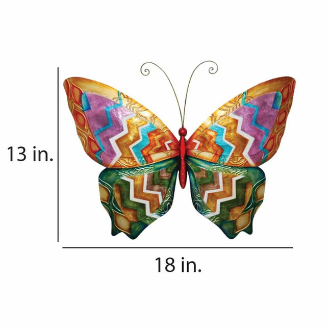 Handmade Butterfly Wall Decor – Multi-Color Capiz Shell, 18×13 in