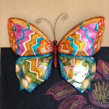 Handmade Butterfly Wall Decor – Multi-Color Capiz Shell, 18×13 in
