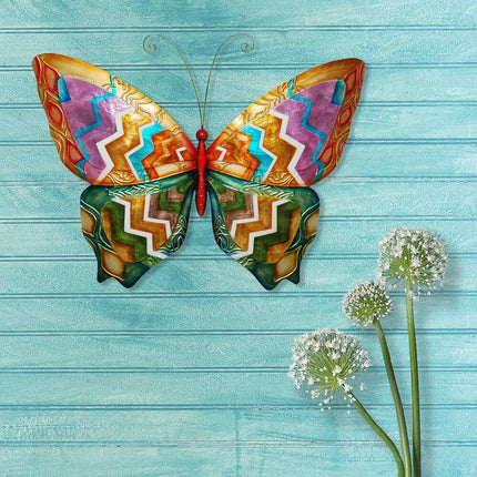 Handmade Butterfly Wall Decor – Multi-Color Capiz Shell, 18×13 in