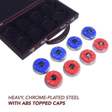 Shuffleboard Pucks with Carry Case Set of 8 Replacement Game Discs