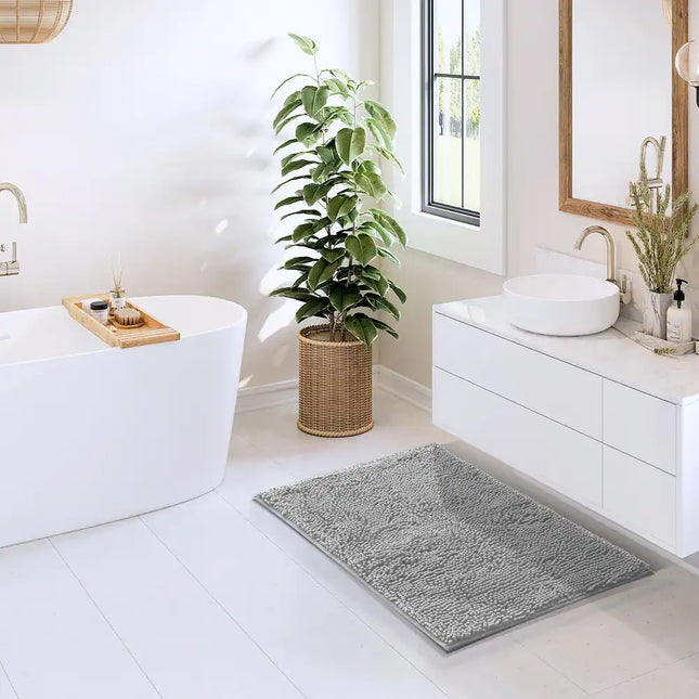 Empyrean Non-Slip Super Plush Chenille Bathroom Rugs Soft Absorbent Mat