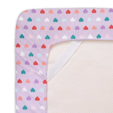 Hearts Twin XL Sheet Set 3 Piece Multi Color Printed Soft Bedding for Kids and Teens