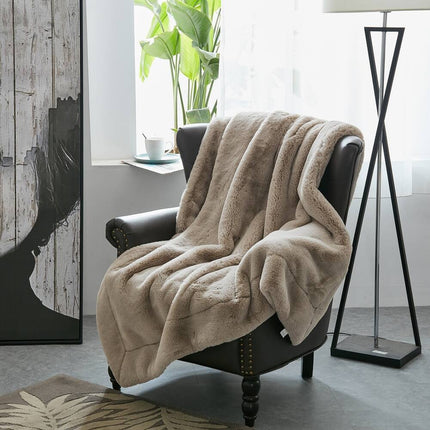 Warm Plush Heavy Faux Fur Blanket for Living Room and Bedroom Styling