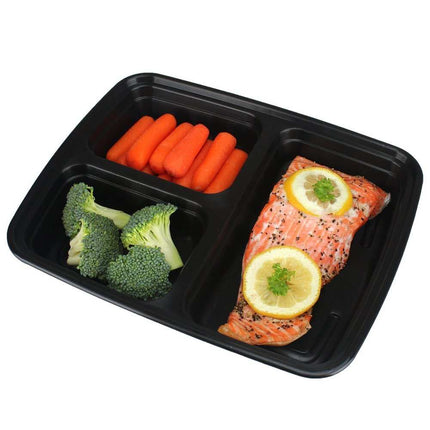 10-Pack 3-Compartment Meal Prep Containers with Secure Lids