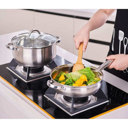 12-Piece Concept Silver Stainless Steel Cookware Set – Includes Glass Lids