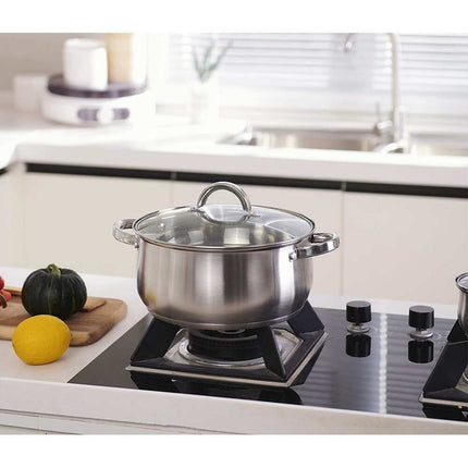 12-Piece Concept Silver Stainless Steel Cookware Set – Includes Glass Lids