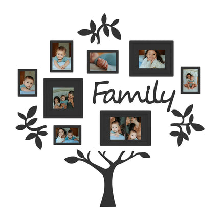 Black Wall Frame Family Tree Photo Frame – College Style Display