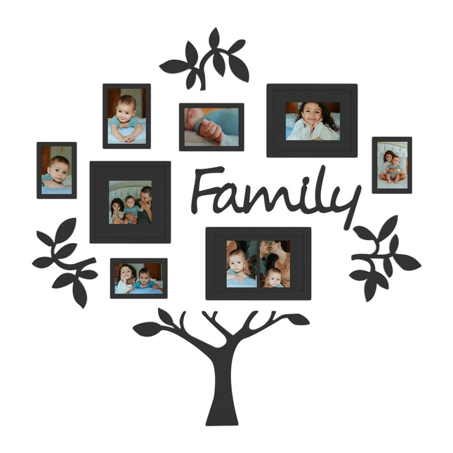 Black Wall Frame Family Tree Photo Frame – College Style Display