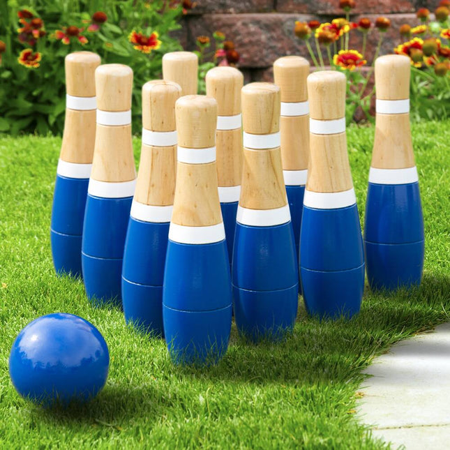 Classic Wooden Lawn Bowling Set – 8-Inch Balls, Outdoor Game