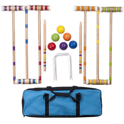 Complete Backyard Croquet Set – 3" Balls, Multicolor, Carrying Case