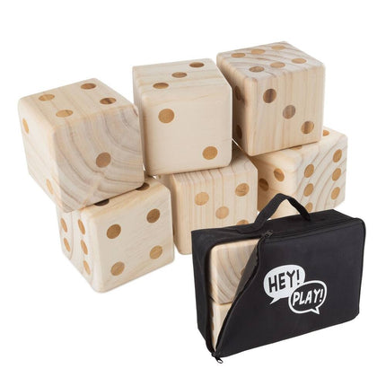 Giant Wooden Yard Dice – Outdoor Lawn Game, 3.5" Natural Wood Cube