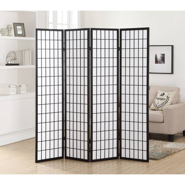 Hoceima Oriental Shoji 4-Panel Room Divider for Elegant Space Separation