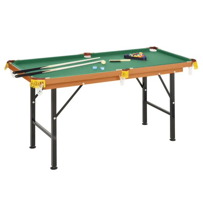55-Inch Foldable Pool Billiards Table Realistic Fleece Compact Design
