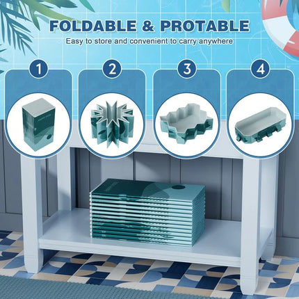 Foldable Above Ground Swimming Pool Portable Outdoor Family Pool Green