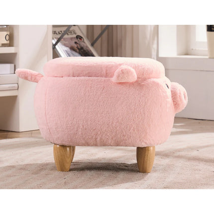 Animal Kids Pig Storage Ottoman for Toys and Bedroom Organization