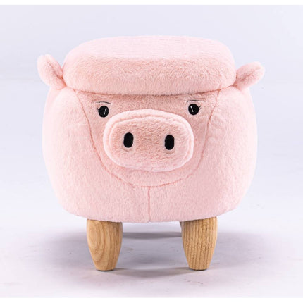 Animal Kids Pig Storage Ottoman for Toys and Bedroom Organization