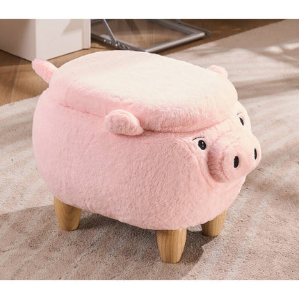 Animal Kids Pig Storage Ottoman for Toys and Bedroom Organization