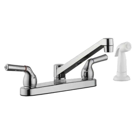 Home Plus Classic Two-Handle Chrome Kitchen Faucet with Side Sprayer