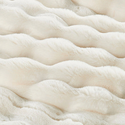 Bubble Textured Faux Fur Throw Blanket Cozy Soft Home Decor Accent