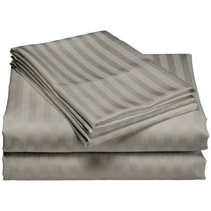 Home Dream Striped 1200 TC Cotton Deep Pocket Bed Sheet Set Luxury Bedding