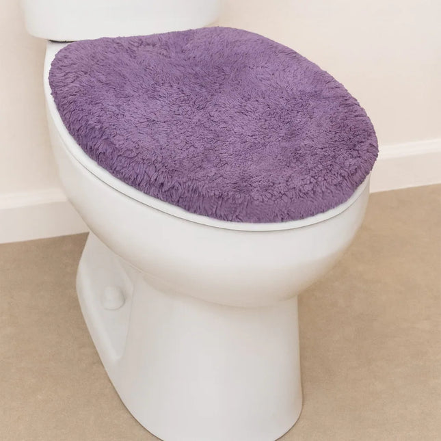 Home Weavers Waterford Cotton Toilet Lid Rug Elastic Fit 18x18 Inches