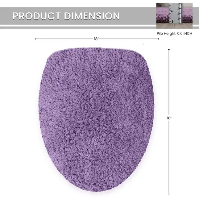 Home Weavers Waterford Cotton Toilet Lid Rug Elastic Fit 18x18 Inches