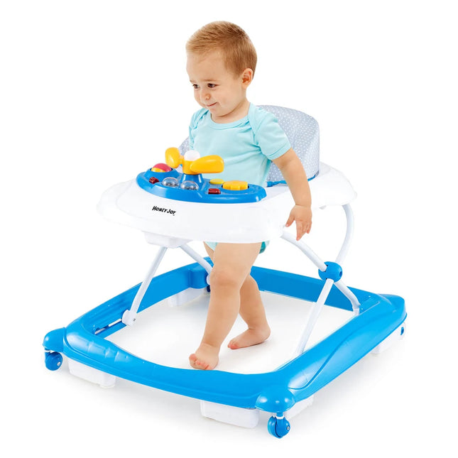 Foldable Baby Walker with 3 Adjustable Heights and Comfy Padded Seat
