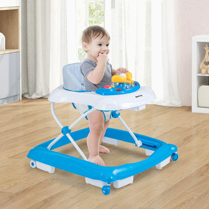 Foldable Baby Walker with 3 Adjustable Heights and Comfy Padded Seat