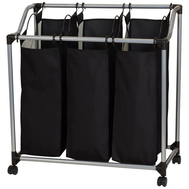 Laundry Sorter 3-Bag Clothes Hamper Organizer for Bedroom Laundry Room