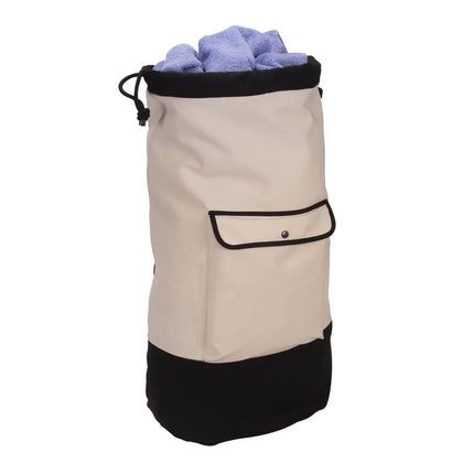 Backpack Duffel Laundry Bag Cream Black Durable Travel Clothes Hamper