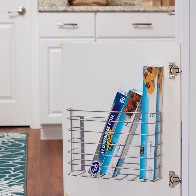 Cabinet Door Cutting Board & Kitchen Wrap Organizer – Space Saving Storage Rack