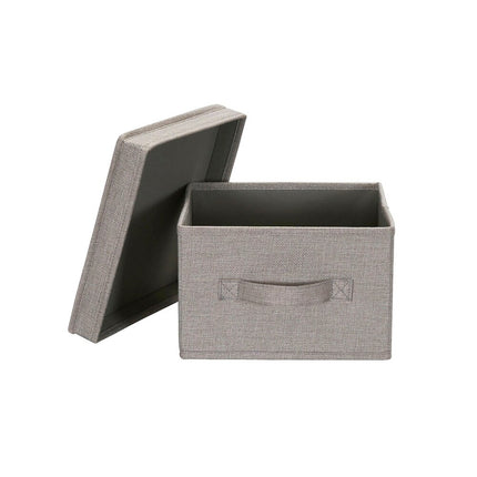 Canvas Storage Bins Set of 2 with Removable Lids Foldable Organizer