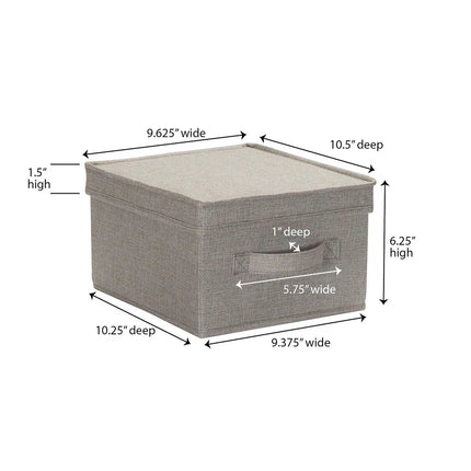 Canvas Storage Bins Set of 2 with Removable Lids Foldable Organizer