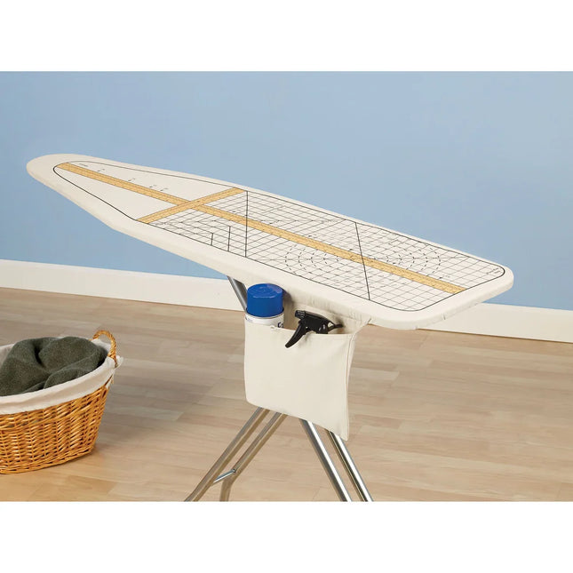 Deluxe Ironing Board Cover Pad Polyester with Accessory Pocket Natural