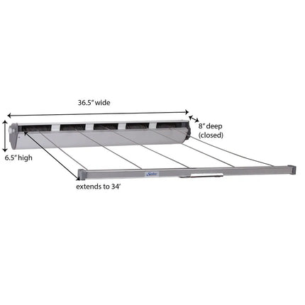 Retractable 5-Line Clothesline Dryer for Indoor Outdoor Laundry Use