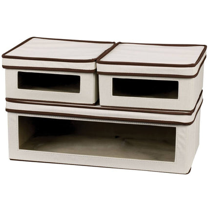 3 Piece Vision Storage Box Set with Lids for Home Organization Storage