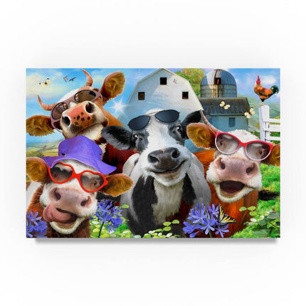 Howard Robinson ‘Chill Cows’ Canvas Art – Modern Farm Animal Wall Decor