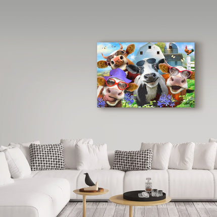 Howard Robinson ‘Chill Cows’ Canvas Art – Modern Farm Animal Wall Decor