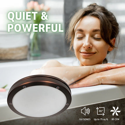 Oasis Bath Ventilator Fan with Light and Night Light Imperial Bronze