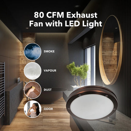 Oasis Bath Ventilator Fan with Light and Night Light Imperial Bronze