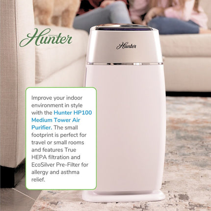 EcoSilver Medium Tower Air Purifier with Advanced HEPA Filtration