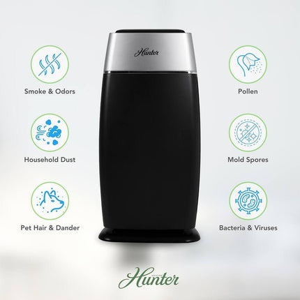 EcoSilver True HEPA Medium Tower Air Purifier for Home Air Cleaning