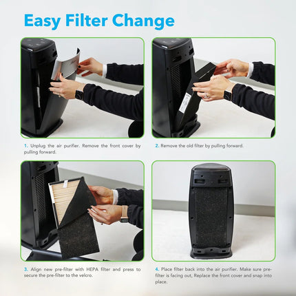 EcoSilver Medium Tower Air Purifier with Advanced HEPA Filtration