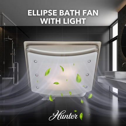 Ellipse Bathroom Exhaust Fan 100 CFM with LED Light and Night Light