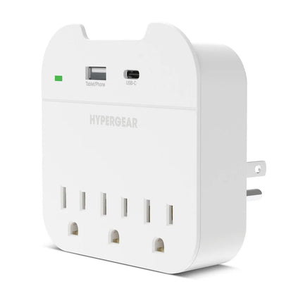 Wall Adapter Power Strip with 3 Outlets, Compact Design