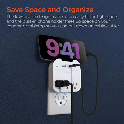 Wall Adapter Power Strip with 3 Outlets, Compact Design