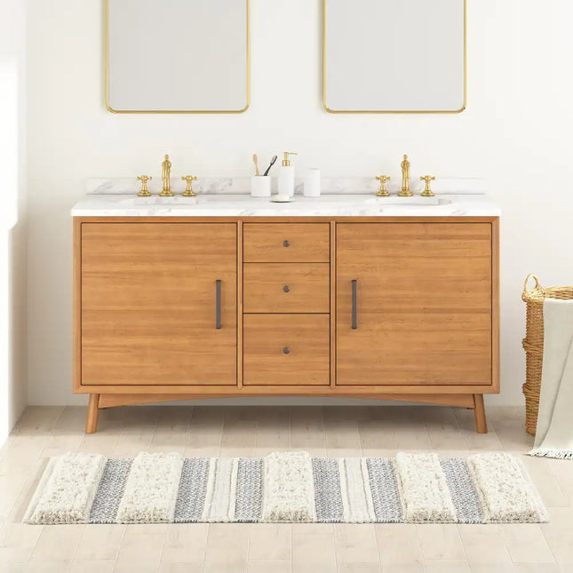 Asher Bath Rug – Woven Texture with Modern Stripe Design