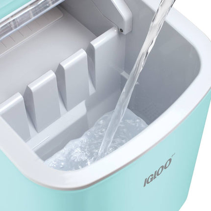 26LB Automatic Portable Countertop Ice Maker Self-Cleaning with Handle Aqua